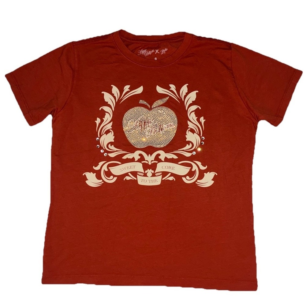 Apple Bottoms‎ x Latto Golden Crest Tee Women's S Burnt Orange NEW *lines
